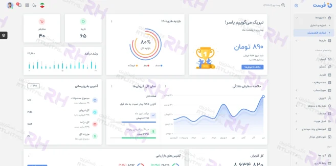 قالب ادمین Frest | بهترین داشبورد Bootstrap RTL برای پروژههای فارسی